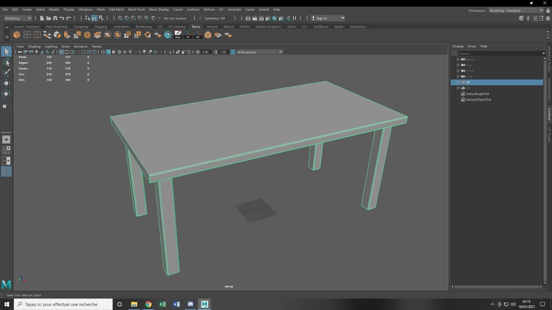 Wooden table - Lowpoly for games - Bhslide Low-poly 3D model_4