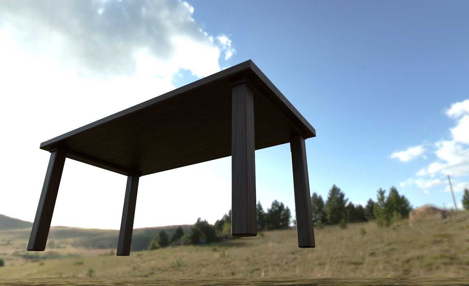 Wooden table - Lowpoly for games - Bhslide Low-poly 3D model_2