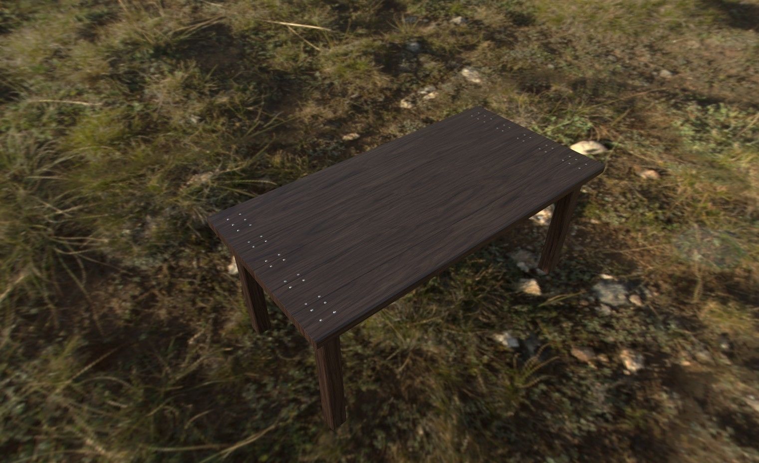 Wooden table - Lowpoly for games - Bhslide Low-poly 3D model_1