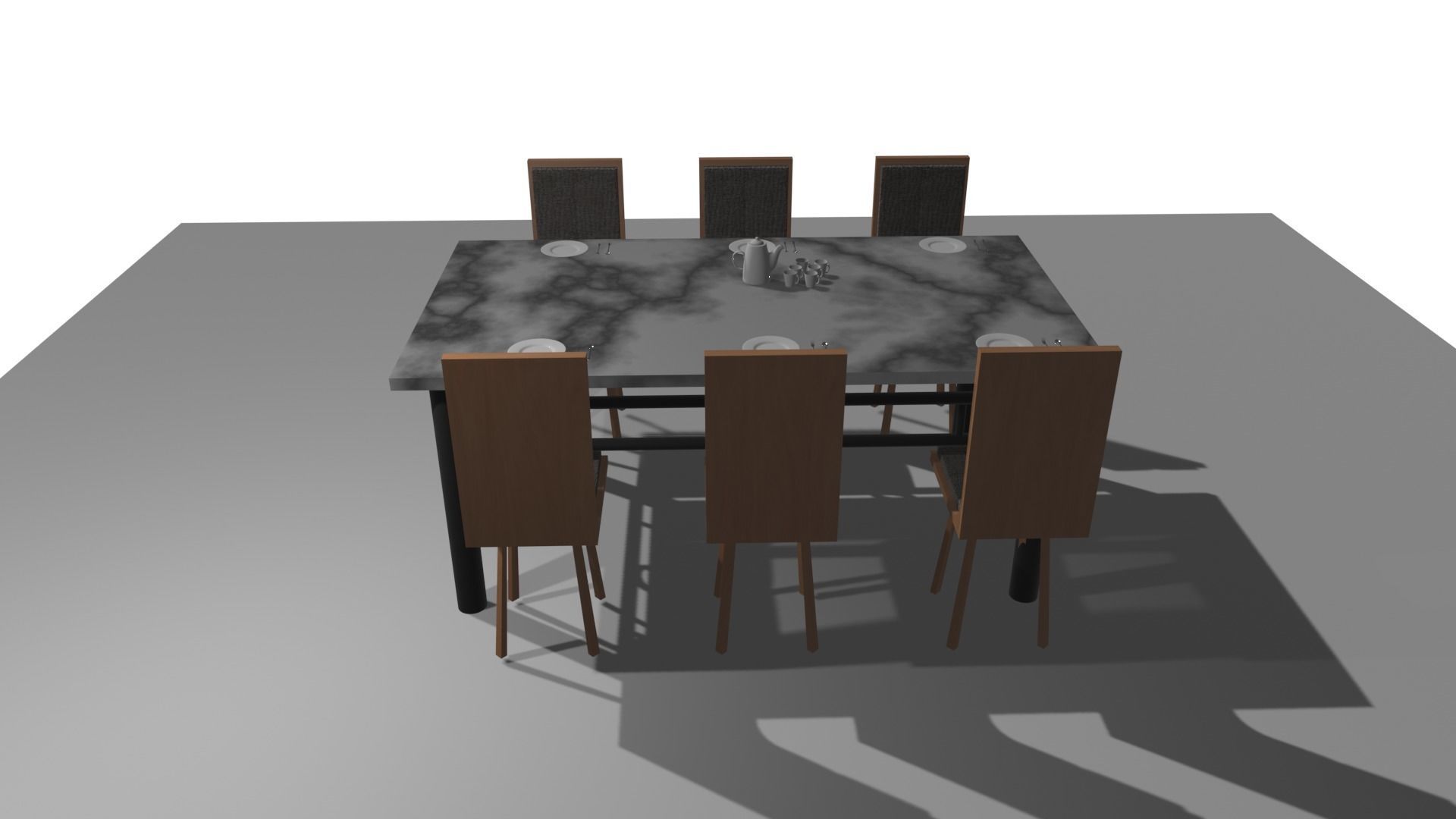 ceramic dining table 3D model_3