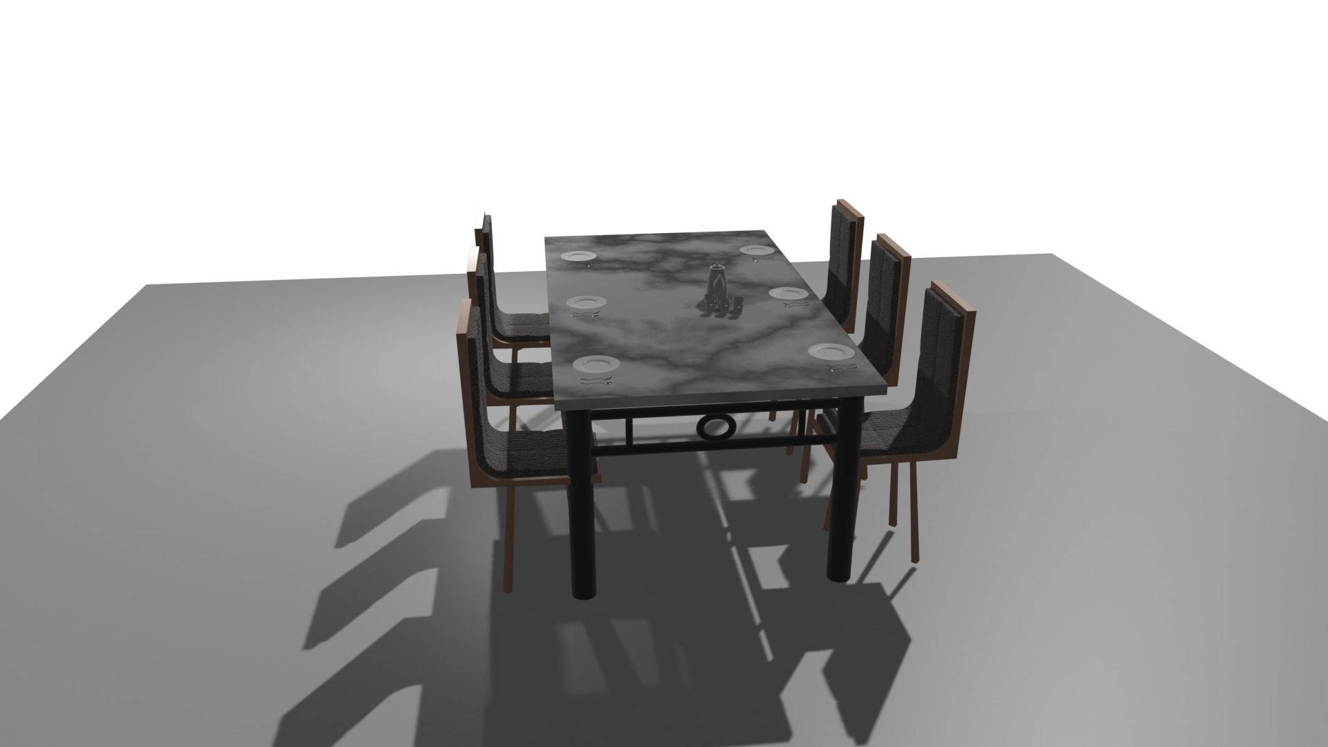 ceramic dining table 3D model_2