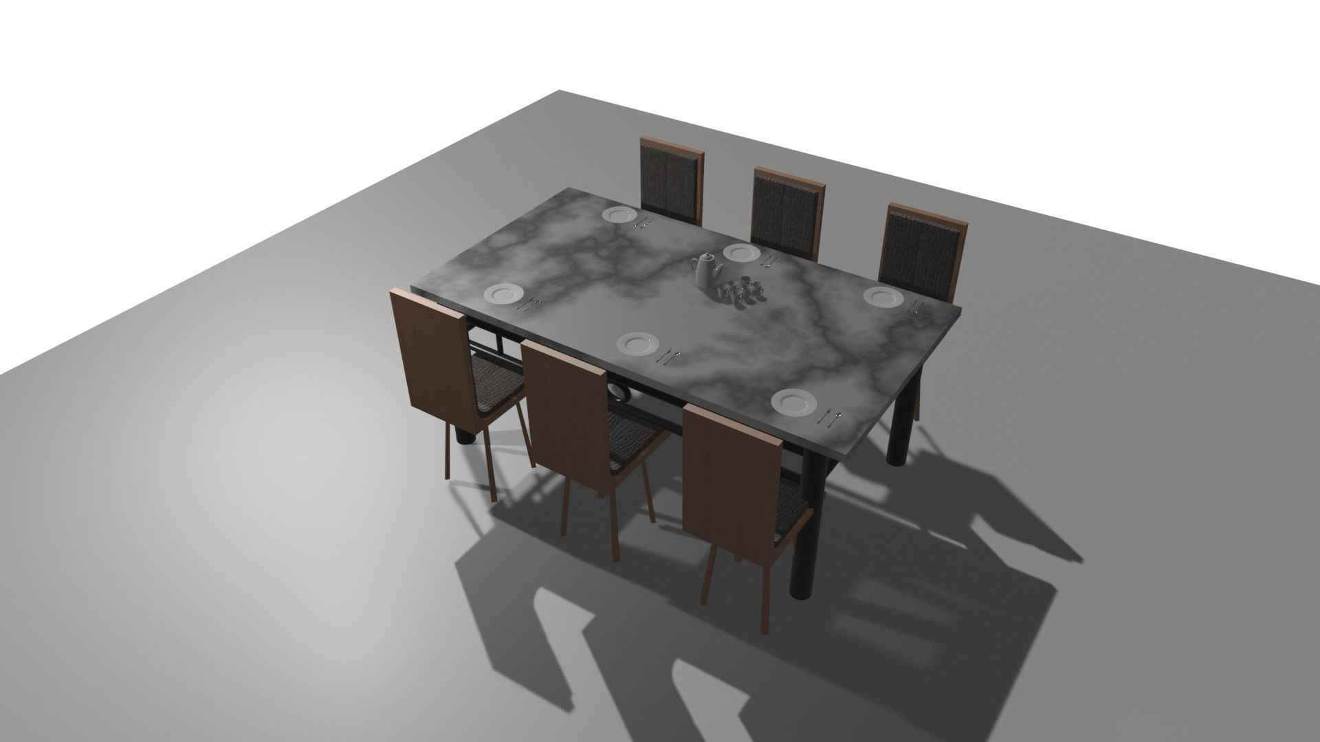 ceramic dining table 3D model_1