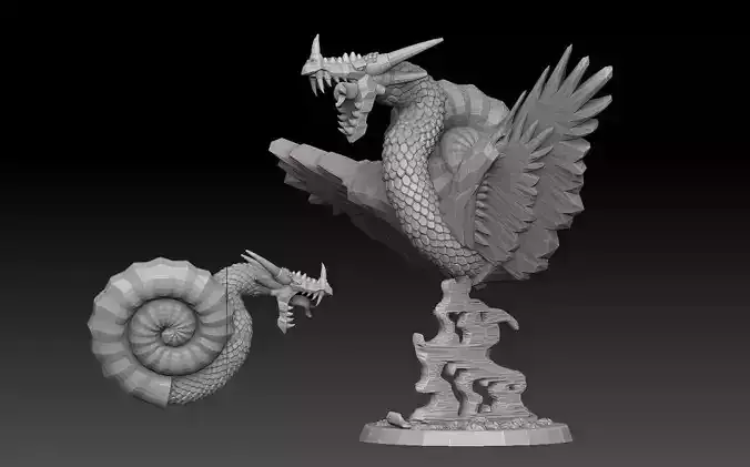 Nautiloid Dragon 3D print model