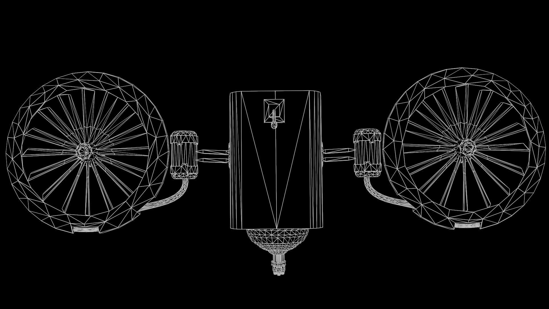 BattleDrone sci-fi drone Low-poly 3D model_6