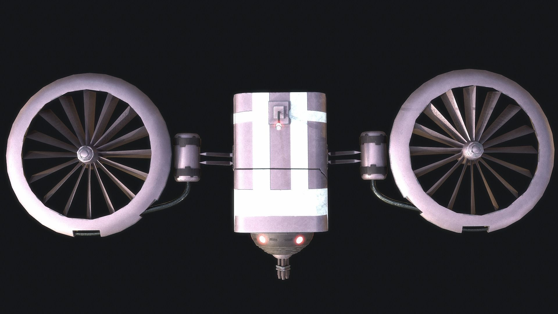 BattleDrone sci-fi drone Low-poly 3D model_4