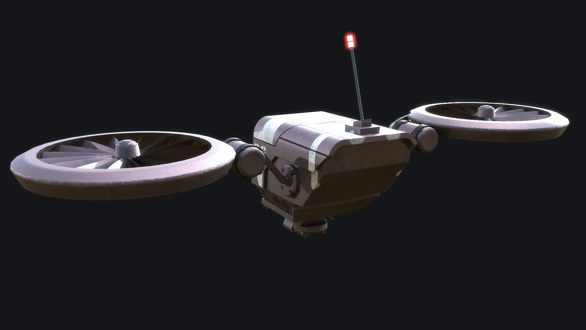BattleDrone sci-fi drone Low-poly 3D model_2