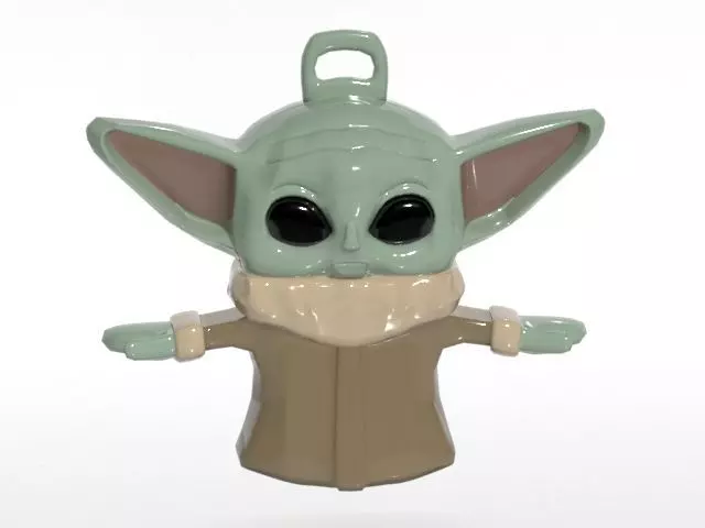 Baby yoda keychain 3D print model