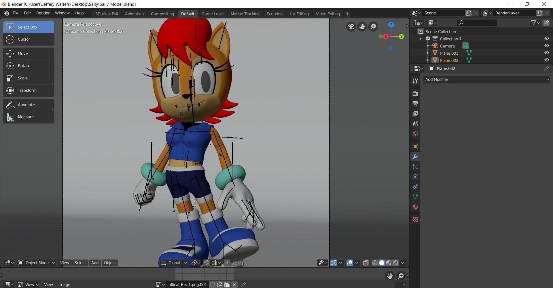 Sally Acorn Model 3D model_5