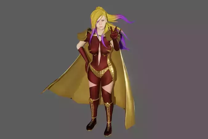 Fantasy Female Realistic Character Low-poly 3D model