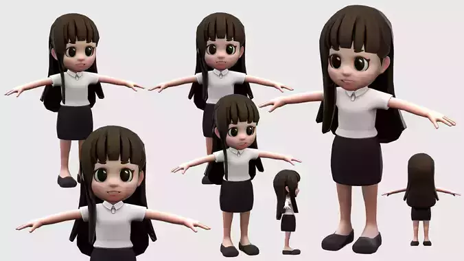 Anime Cartoon Basic Girl