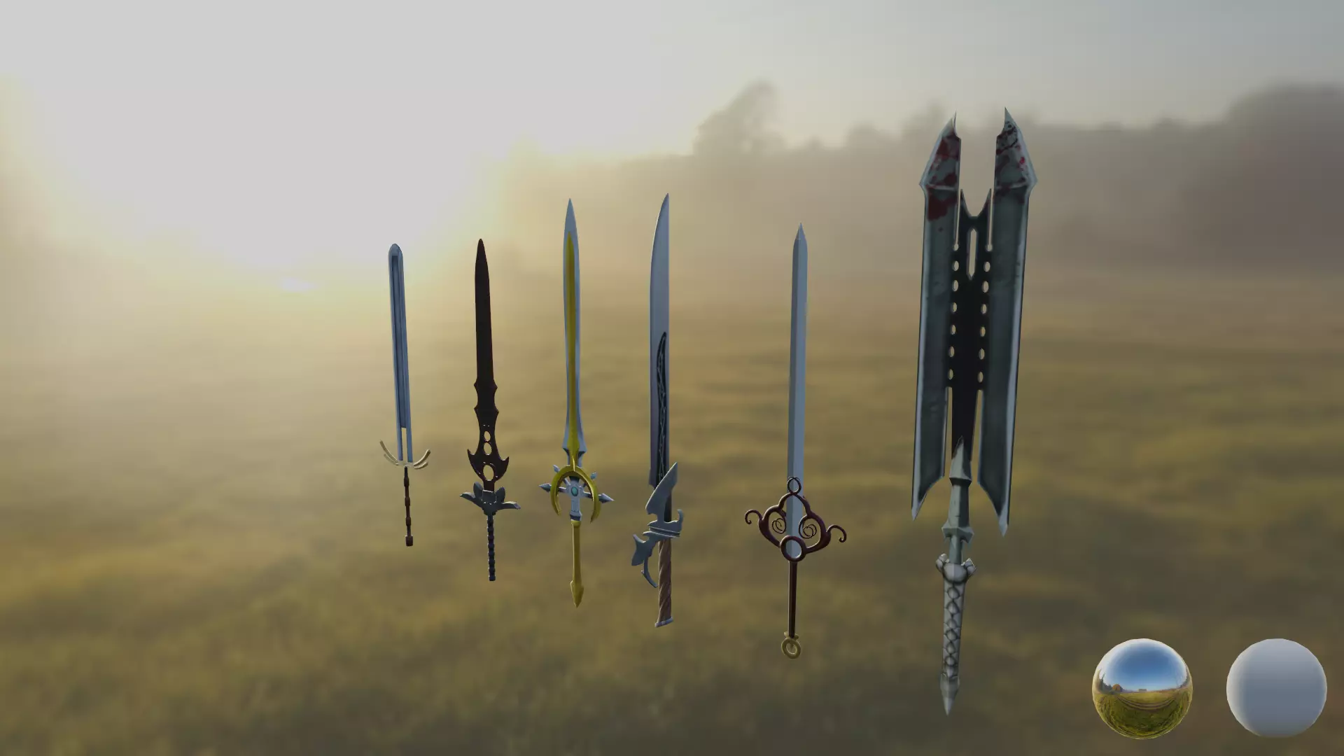 Fantasy Swords Pack 1 Low-poly 3D model_0