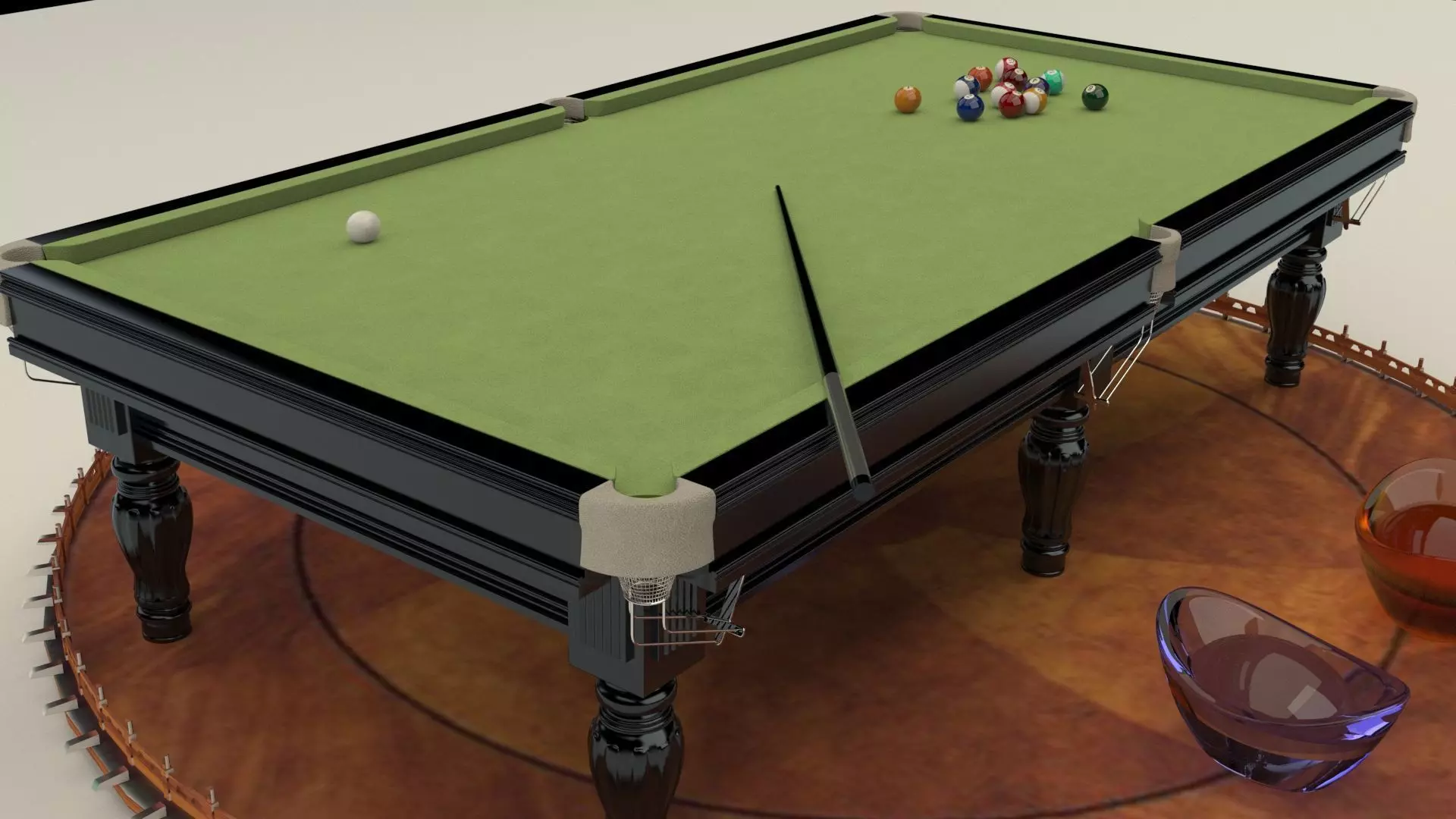 Chinese gold ingot with pool table 3D model_0