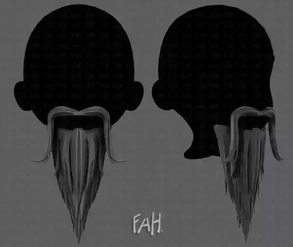 Beard V05 Low-poly 3D model