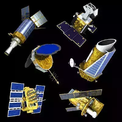 Satellite Collection spacecraft with solar panel 3D model