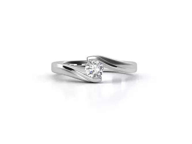 ZDR004 engagement ring with diamond in center