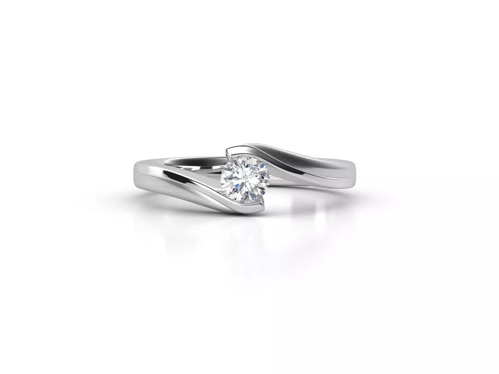 ZDR004 engagement ring with diamond in center 3D print model_0