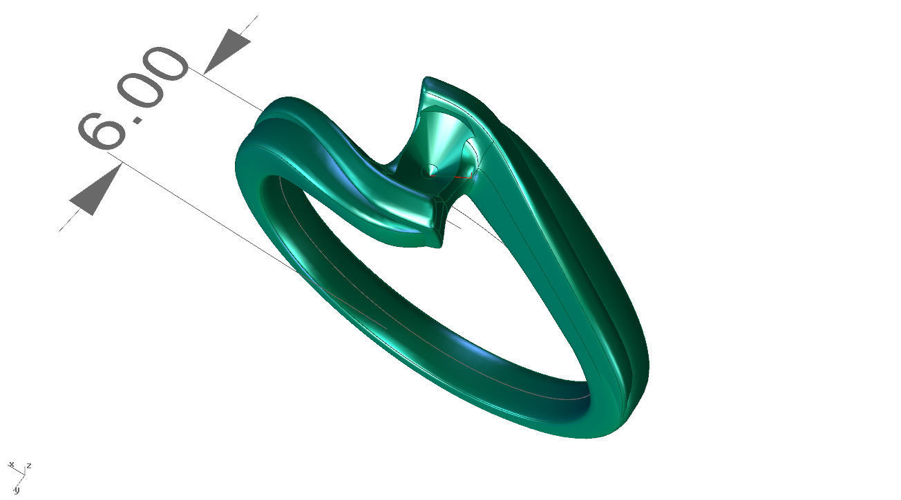 ZDR004 engagement ring with diamond in center 3D print model_6