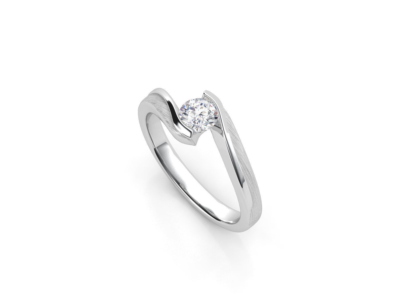 ZDR004 engagement ring with diamond in center 3D print model_2