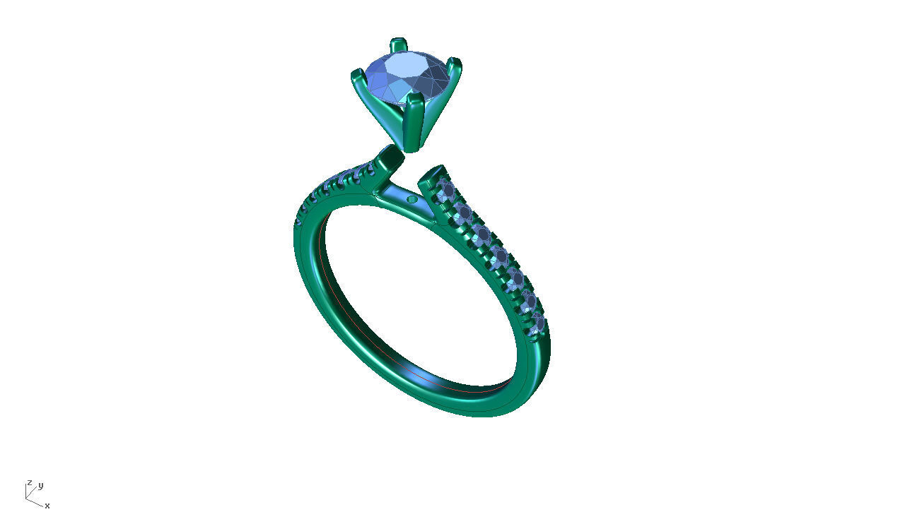 ZDR007 solitaire diamond engagement ring 3D print model_4