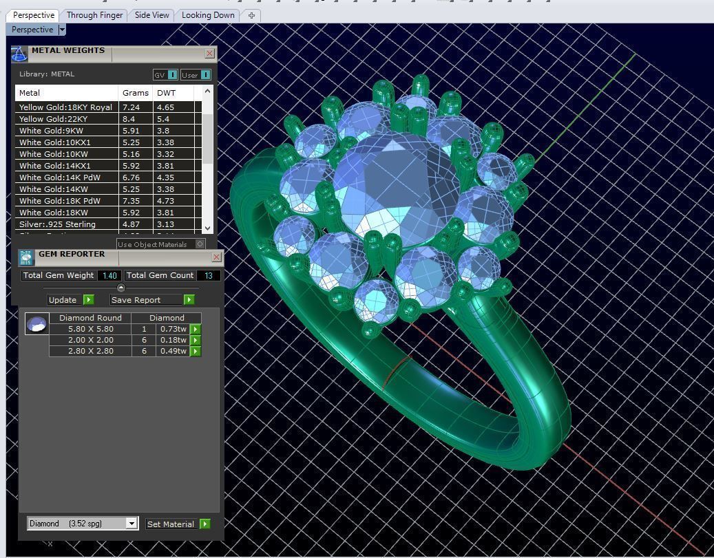 ZDR0011 sapphire and diamond ring 3D print model_6