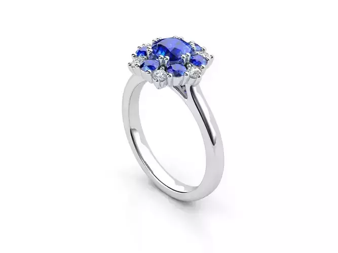 ZDR0011 sapphire and diamond ring