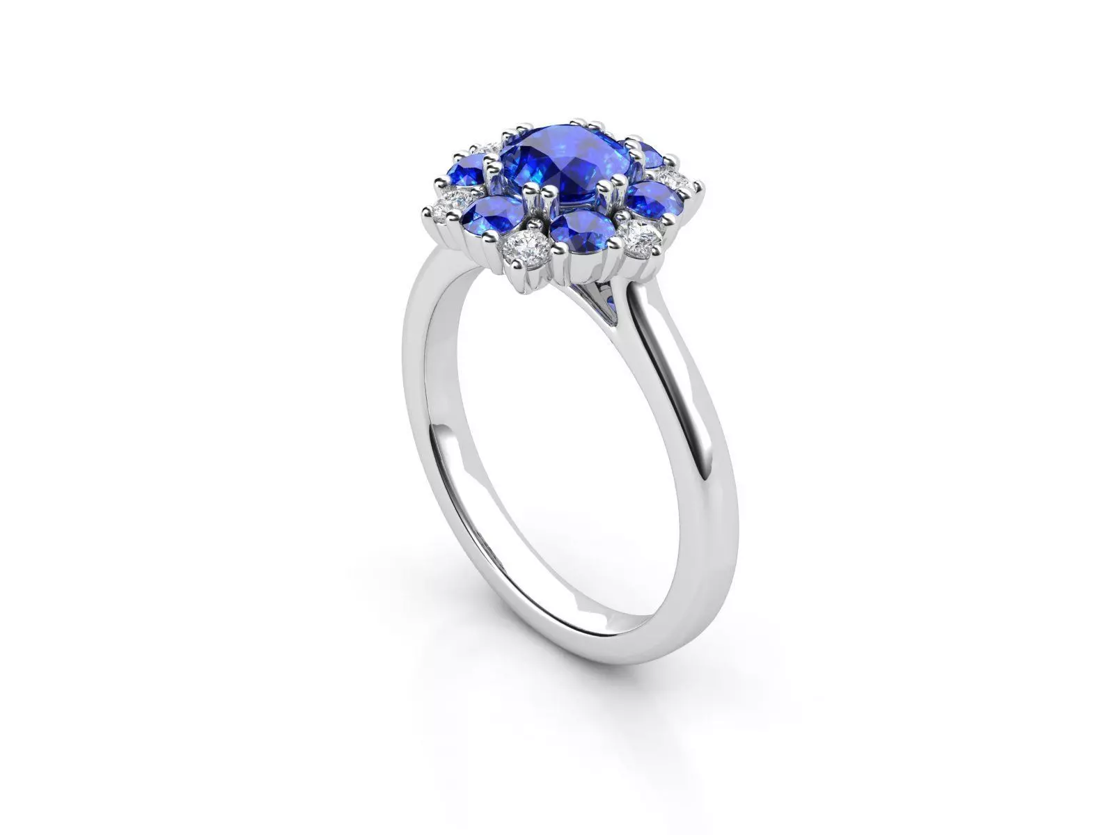 ZDR0011 sapphire and diamond ring 3D print model_0