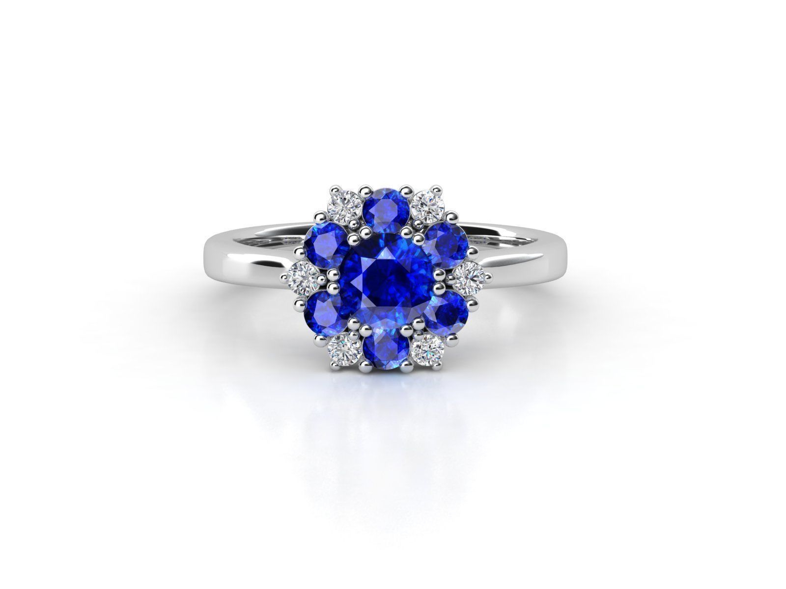 ZDR0011 sapphire and diamond ring 3D print model_1