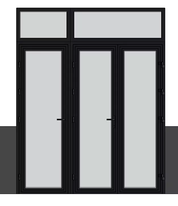 Customized xingfa aluminum doors Low-poly 3D model_0