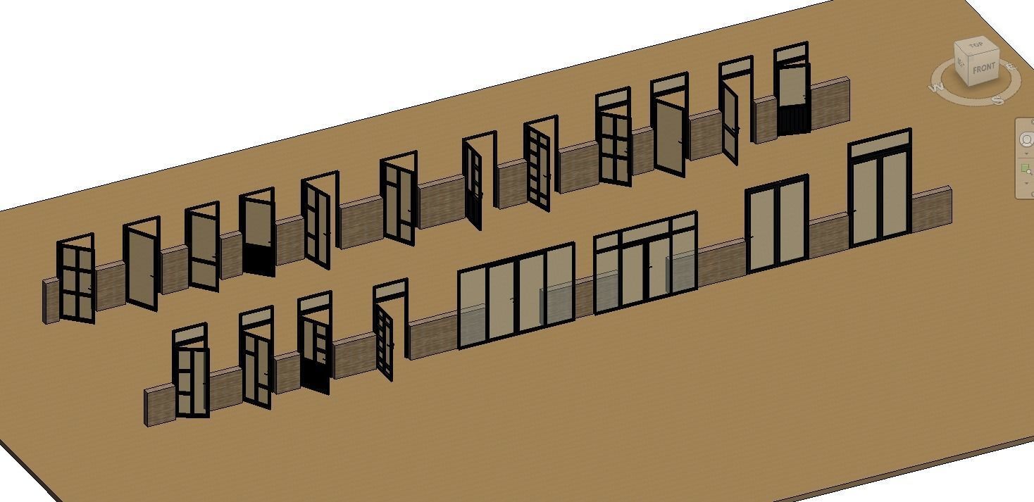 Customized xingfa aluminum doors Low-poly 3D model_3