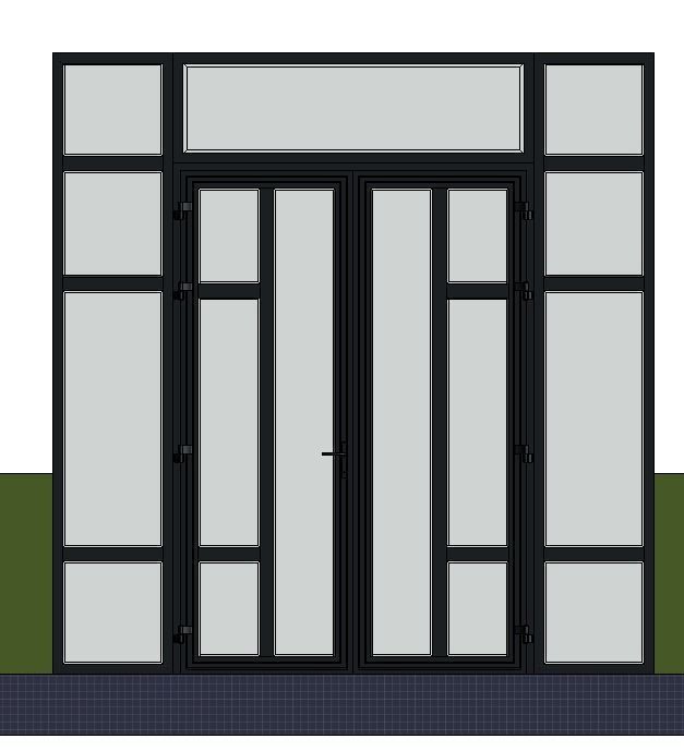 Customized xingfa aluminum doors Low-poly 3D model_2