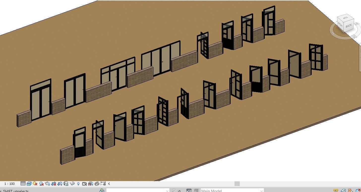Customized xingfa aluminum doors Low-poly 3D model_4
