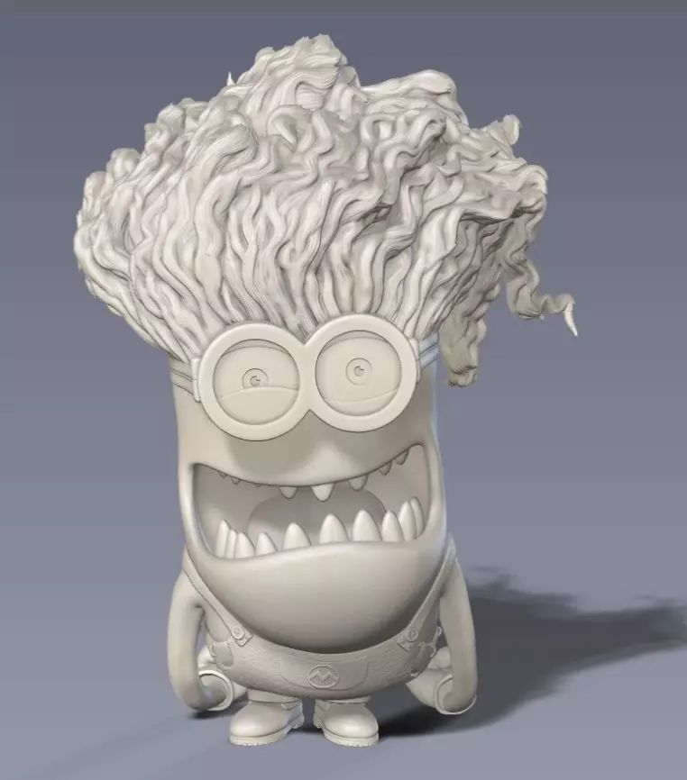 Minions - Crazy Purple Minion - HIGH POLY 3d PRINT FILE 3D print model_0
