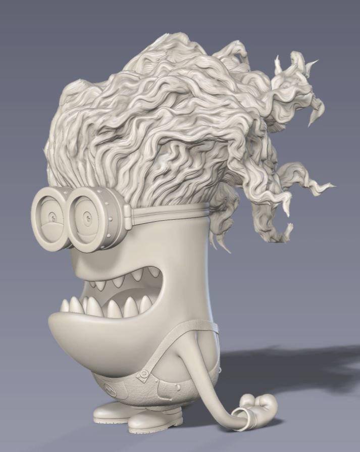 Minions - Crazy Purple Minion - HIGH POLY 3d PRINT FILE 3D print model_6