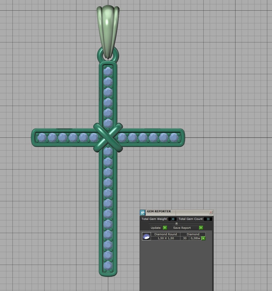 Cross Necklace Diamond Pendant Classic Cross 3dmodel 3D print model_13
