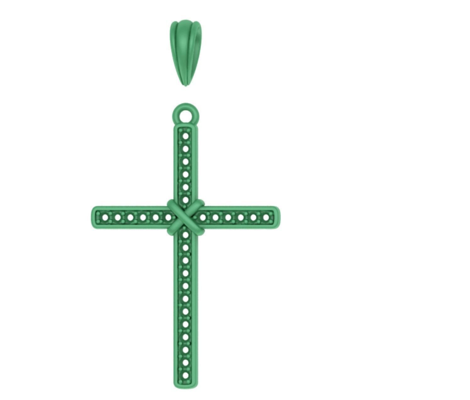 Cross Necklace Diamond Pendant Classic Cross 3dmodel 3D print model_14