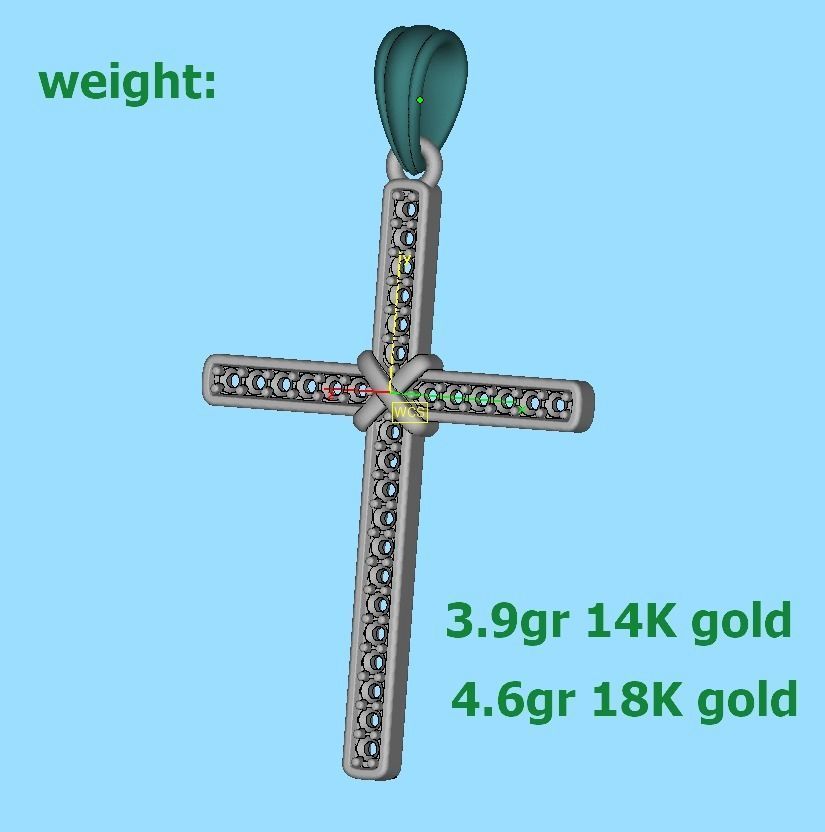 Cross Necklace Diamond Pendant Classic Cross 3dmodel 3D print model_12