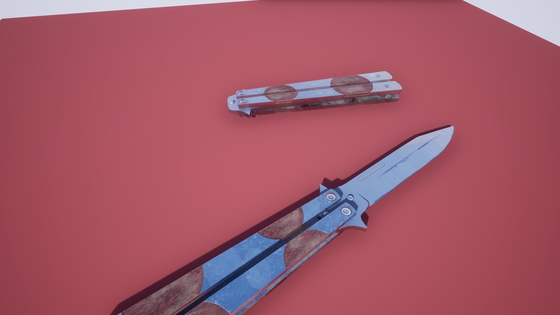 Butterfly knife low-poly 3d model Free low-poly 3D model_1