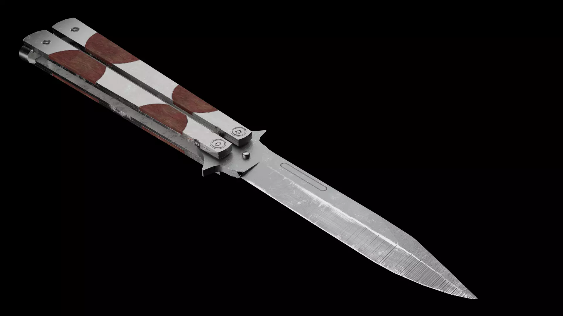 Butterfly knife low-poly 3d model Free low-poly 3D model_0