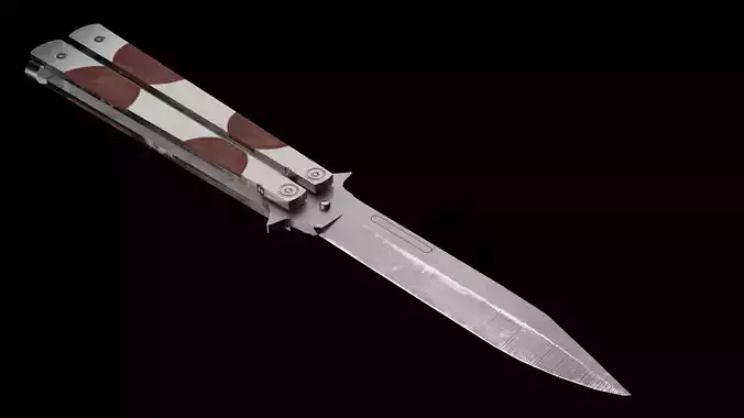 Butterfly knife low-poly 3d model