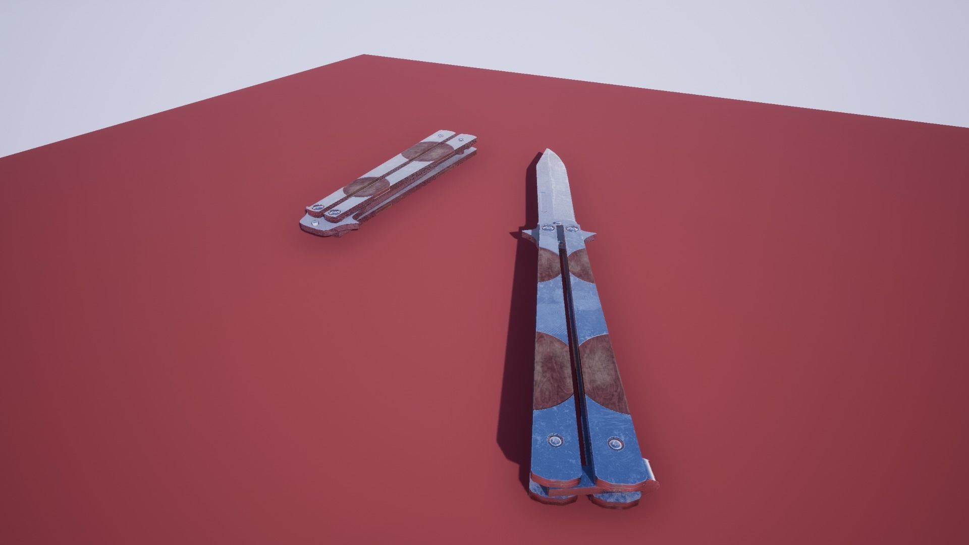 Butterfly knife low-poly 3d model Free low-poly 3D model_2