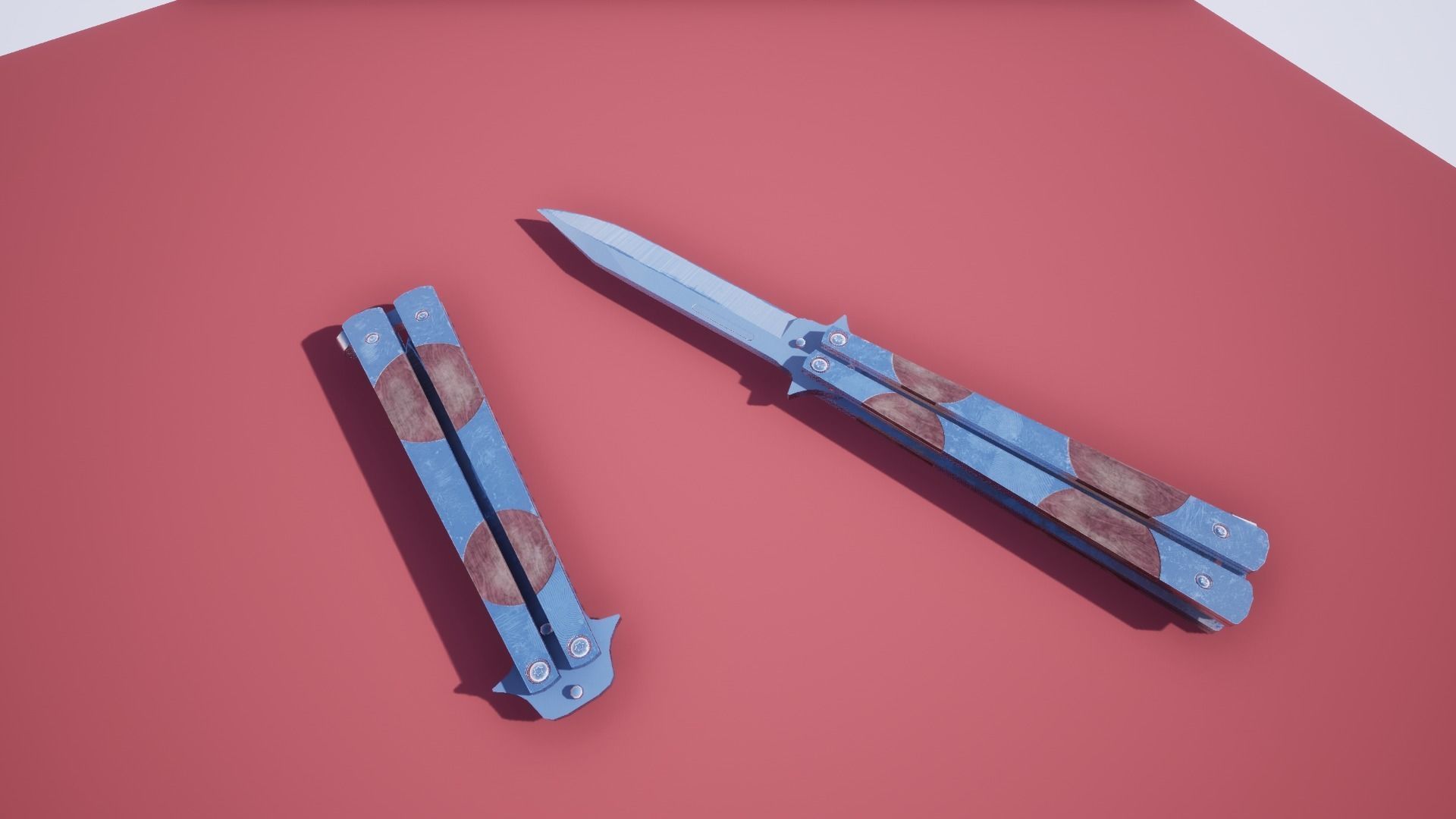 Butterfly knife low-poly 3d model Free low-poly 3D model_8