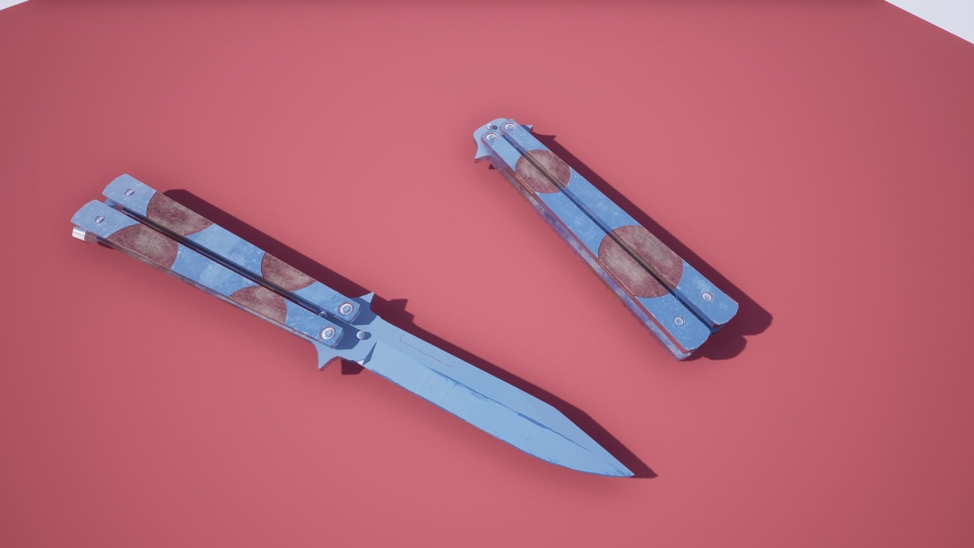 Butterfly knife low-poly 3d model Free low-poly 3D model_5