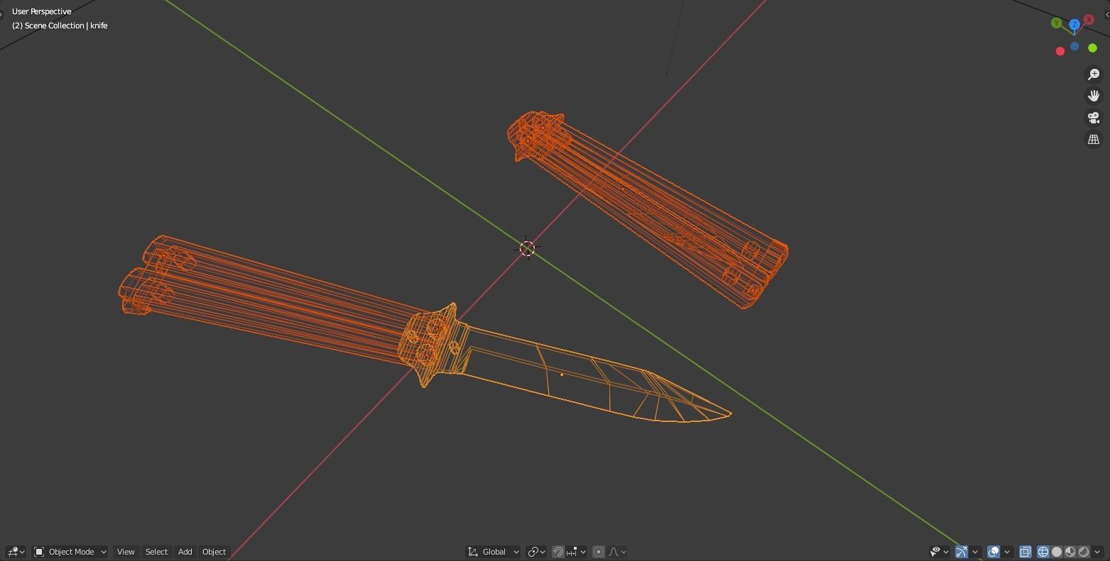 Butterfly knife low-poly 3d model Free low-poly 3D model_10