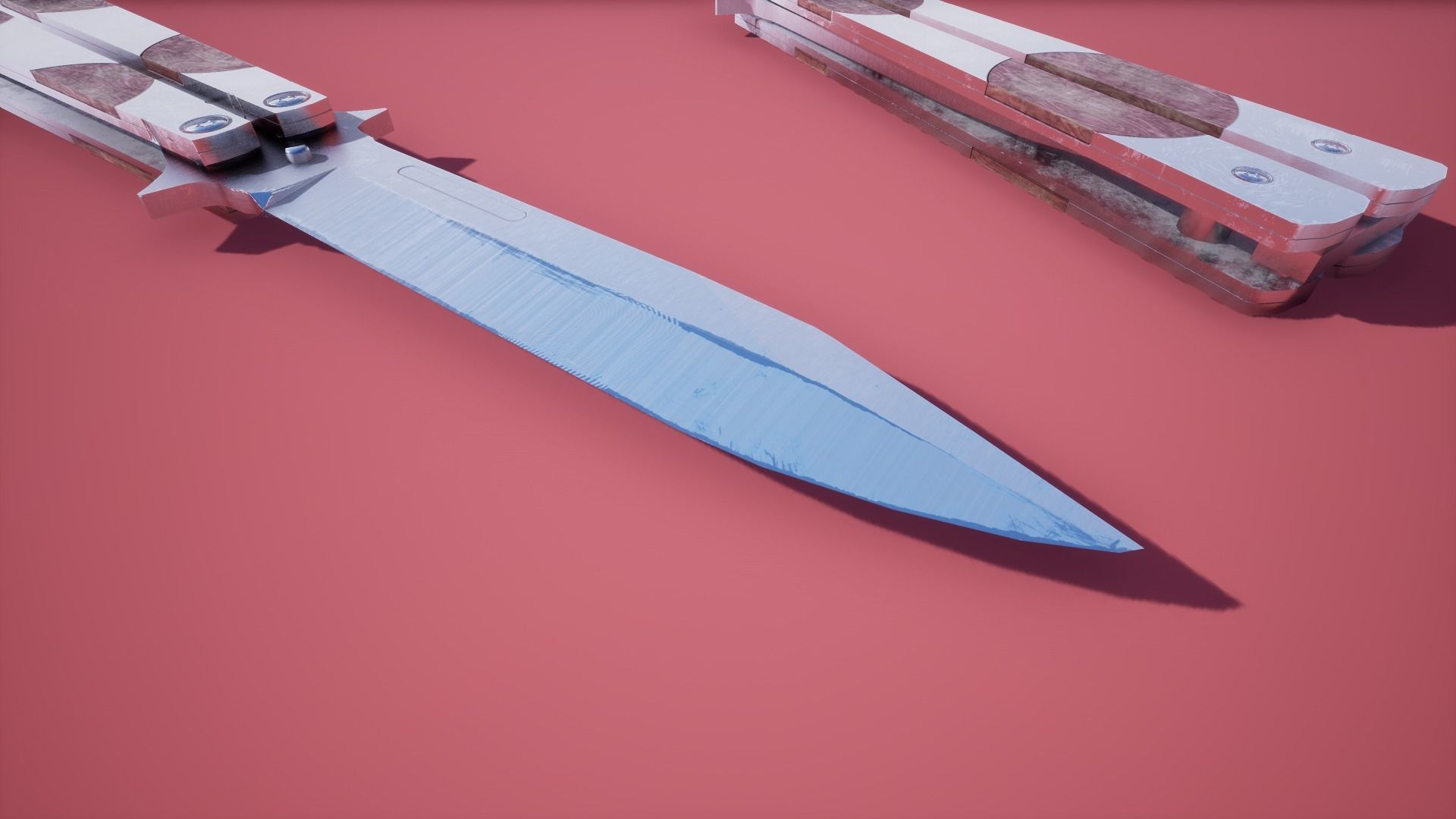 Butterfly knife low-poly 3d model Free low-poly 3D model_6