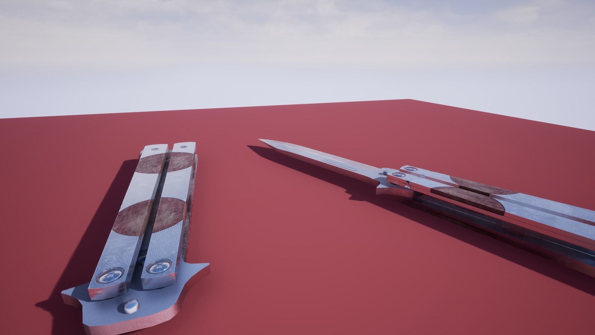 Butterfly knife low-poly 3d model Free low-poly 3D model_3
