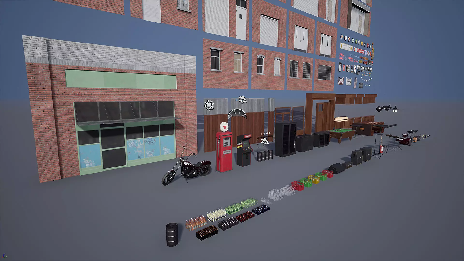 Fuel Bar Low-poly 3D model_19