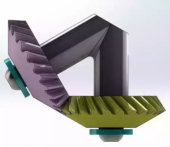 Simple spiral bevel gear set-2 gears-t24m1deg60 Free 3D print model