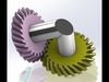 Simple spiral bevel gear set-2 gears-t24m1deg60 Free 3D print model_1