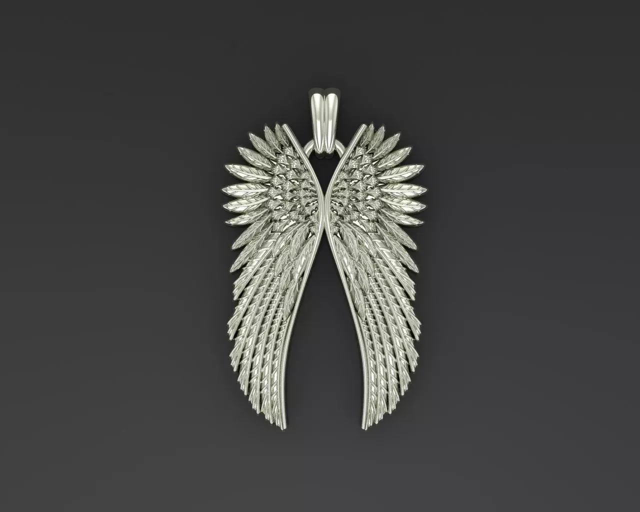 Angel wings pendant 3D print model_0