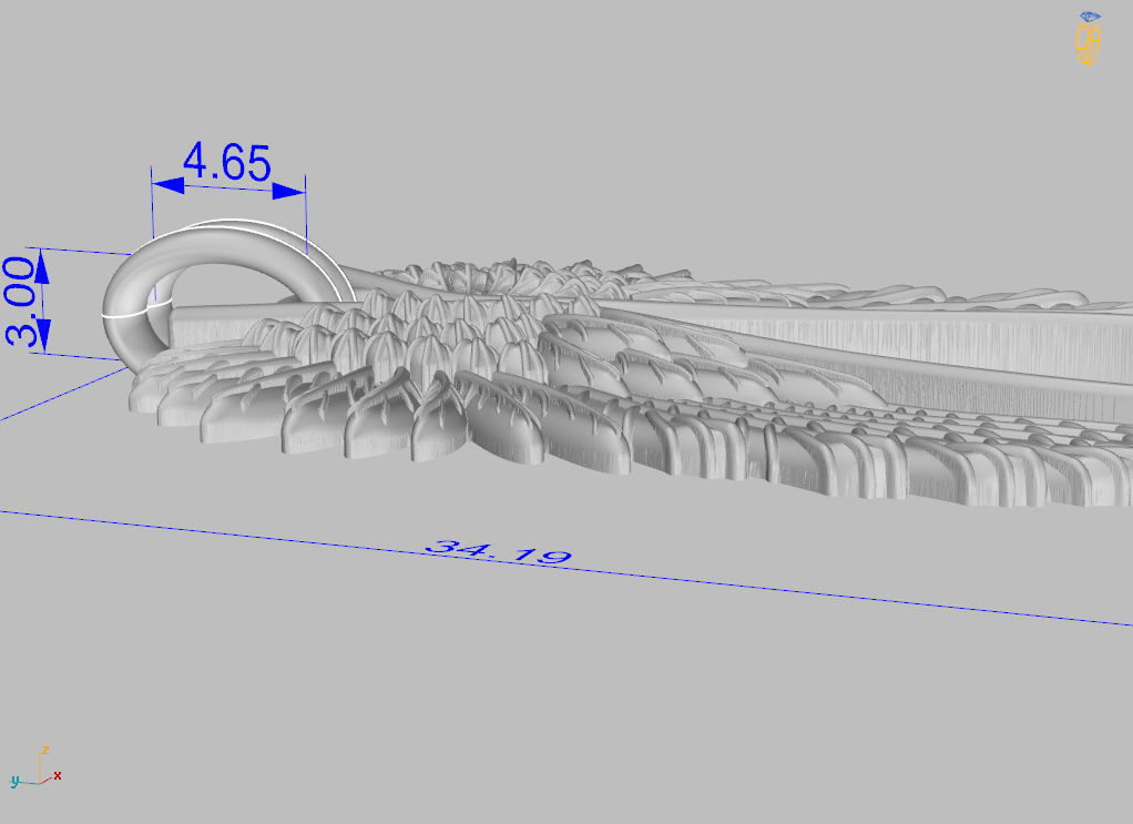 Angel wings pendant 3D print model_19